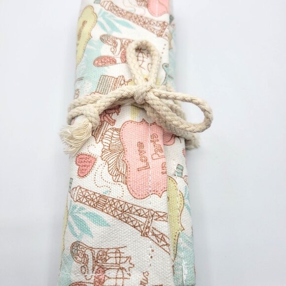 Handmade Fabric Crochet Knit Paint Brush Easy to Carry Holder Pink Design - Picture 7 of 7